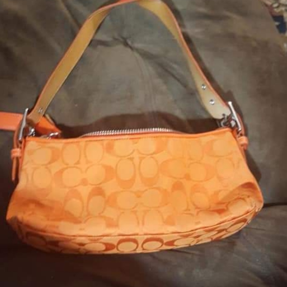Coach Signature Bright Orange Small Purse